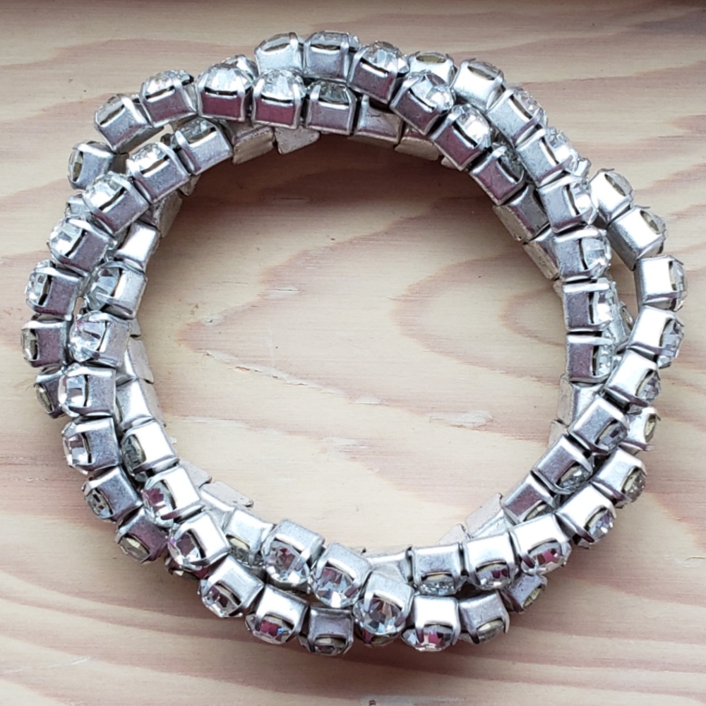 BRACELET Women's Silver Color With Rhinestones
